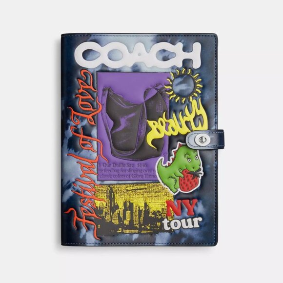 Coach Other - NWT Coach notebook Tie Dye Print Rexy Dinosaur Strawberry office